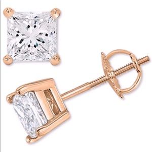 Macy’s - rose gold diamond stud earrings